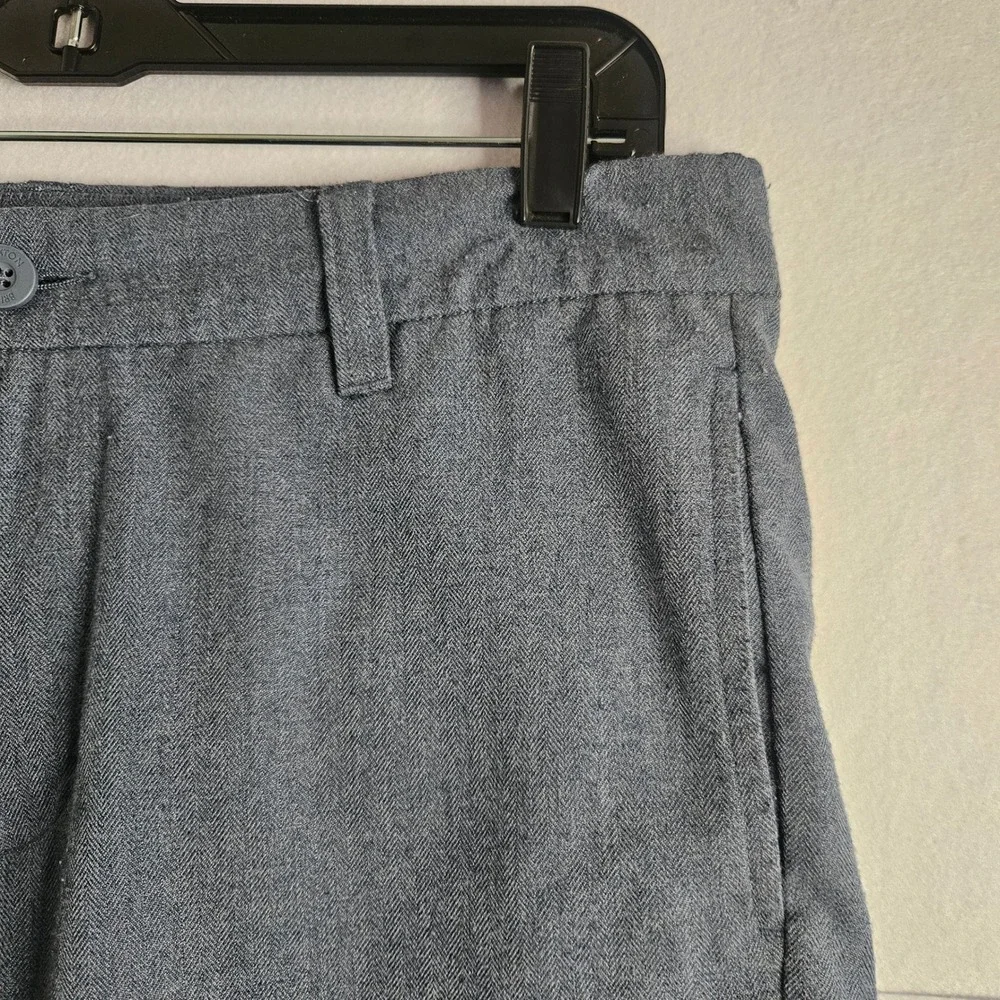 Brixton Mens Herringbone Chino Shorts Charcoal Grey Size 34 Flat Front Casual‎